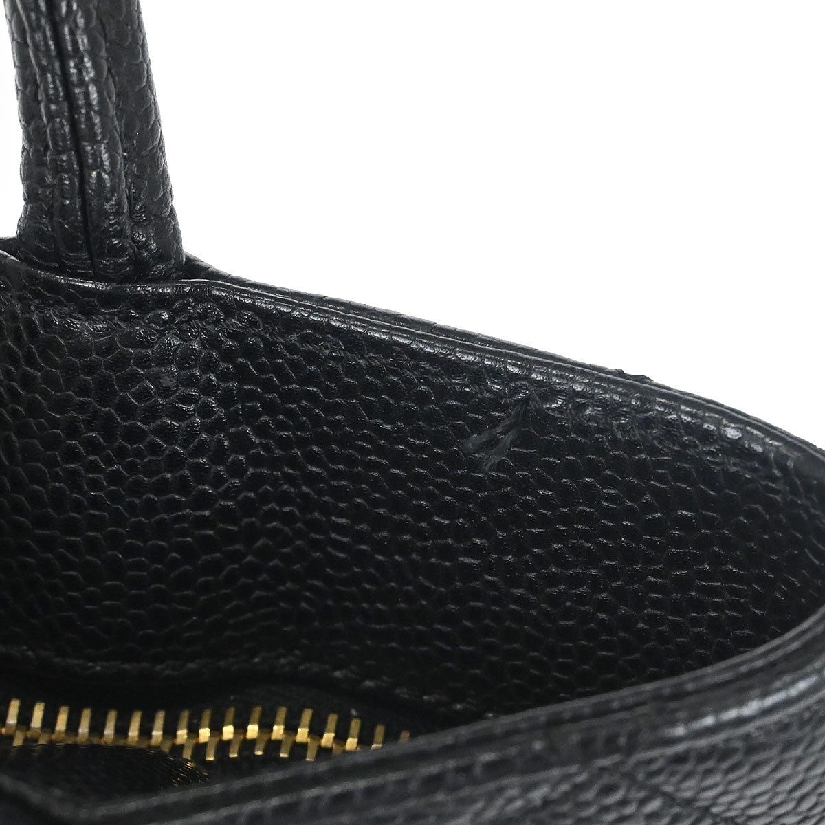 Chanel Black Caviar Skin Medallion Tote Handbag