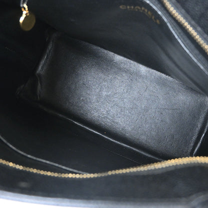 Chanel Black Caviar Skin Medallion Tote Handbag