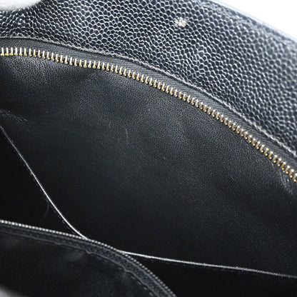 Chanel Black Caviar Skin Medallion Tote Handbag