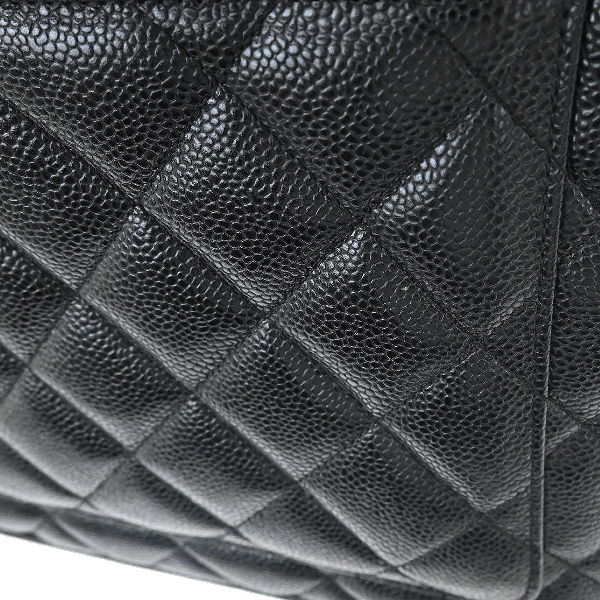 Chanel Black Caviar Skin Medallion Tote Handbag