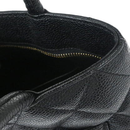 Chanel Black Caviar Skin Medallion Tote Handbag