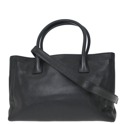 Chanel 2004-2005 Black Calfskin Executive Cerf 2way Shoulder Tote Bag