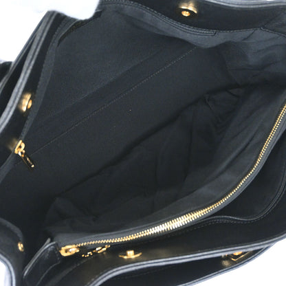 Chanel 2004-2005 Black Calfskin Executive Cerf 2way Shoulder Tote Bag