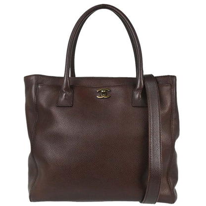 Chanel Brown Calfskin Executive Cerf Tote Bag 2way Handbag