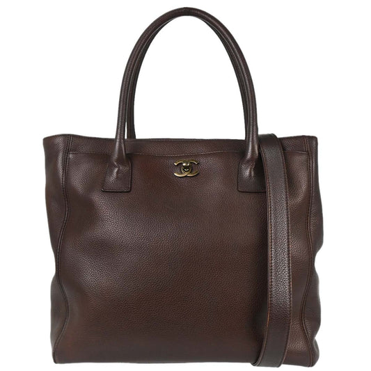 Chanel Brown Calfskin Executive Cerf Tote Bag 2way Handbag