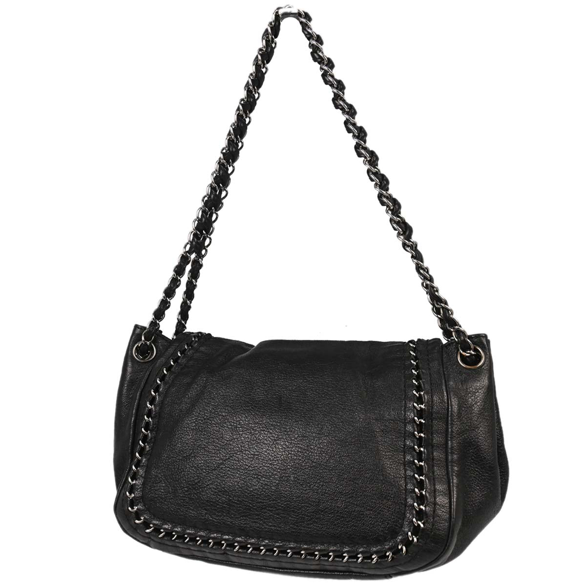 Chanel 2006-2008 Black Luxury Line Accordion Flap Bag Shoulder Bag