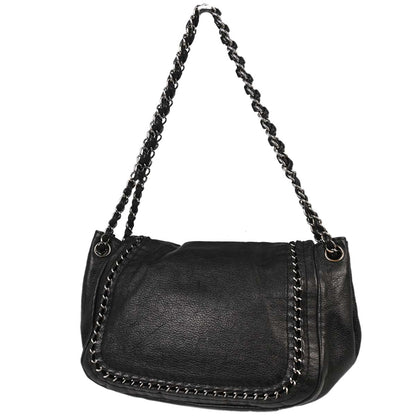 Chanel 2006-2008 Black Luxury Line Accordion Flap Bag Shoulder Bag