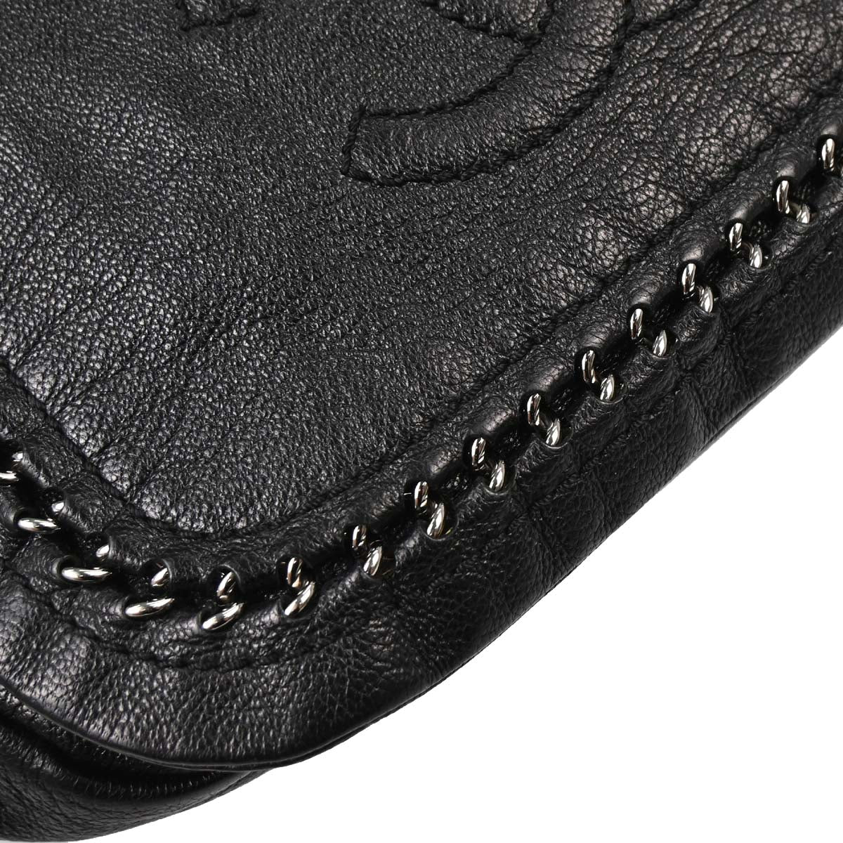 Chanel 2006-2008 Black Luxury Line Accordion Flap Bag Shoulder Bag