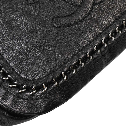 Chanel 2006-2008 Black Luxury Line Accordion Flap Bag Shoulder Bag