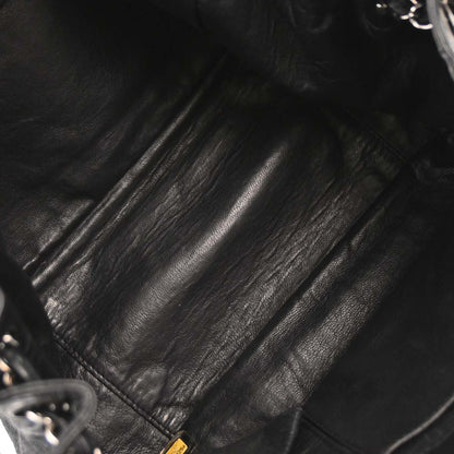 Chanel 2006-2008 Black Luxury Line Accordion Flap Bag Shoulder Bag