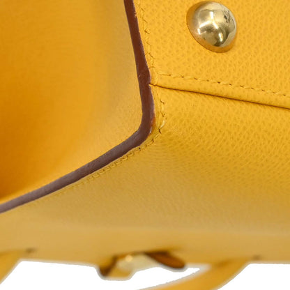 Hermes Jaune Courchevel Dalvy 30 MM Handbag