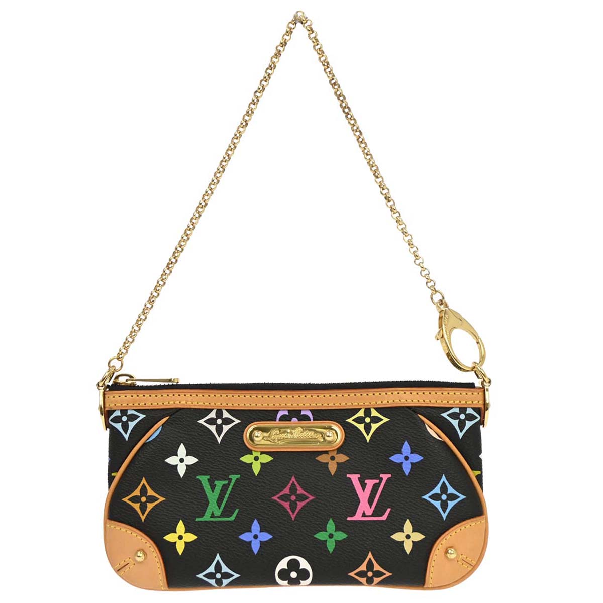 Louis Vuitton Black Multicolor Pochette Milla MM Handbag M60097