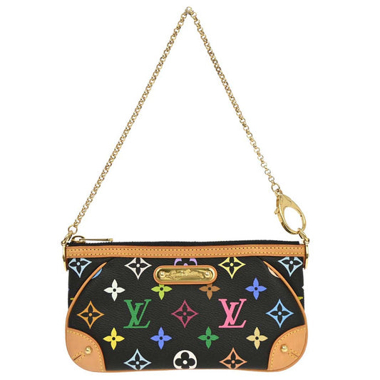 Louis Vuitton Black Multicolor Pochette Milla MM Handbag M60097