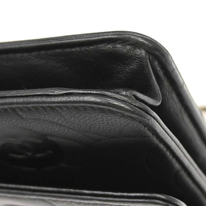 Chanel 2012 Black Lambskin Camellia WOC Wallet on Chain Bag
