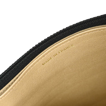 Chanel 2012 Black Lambskin Camellia WOC Wallet on Chain Bag