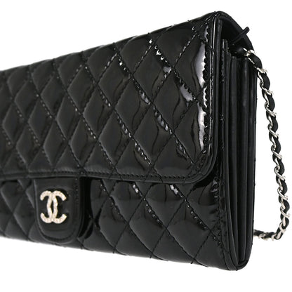 Chanel 2010-2011 Black Patent Leather WOC Wallet on Chain Bag