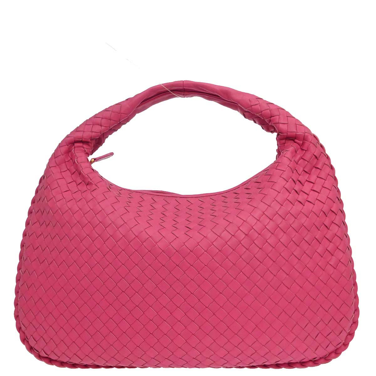 Bottega Veneta Pink Lambskin Intrecciato Hobo Handbag