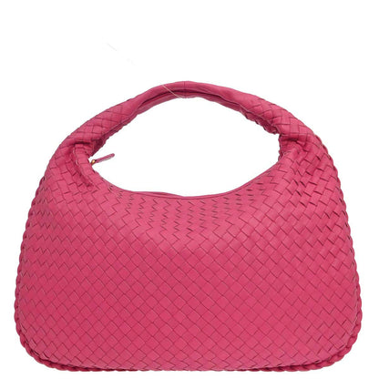 Bottega Veneta Pink Lambskin Intrecciato Hobo Handbag