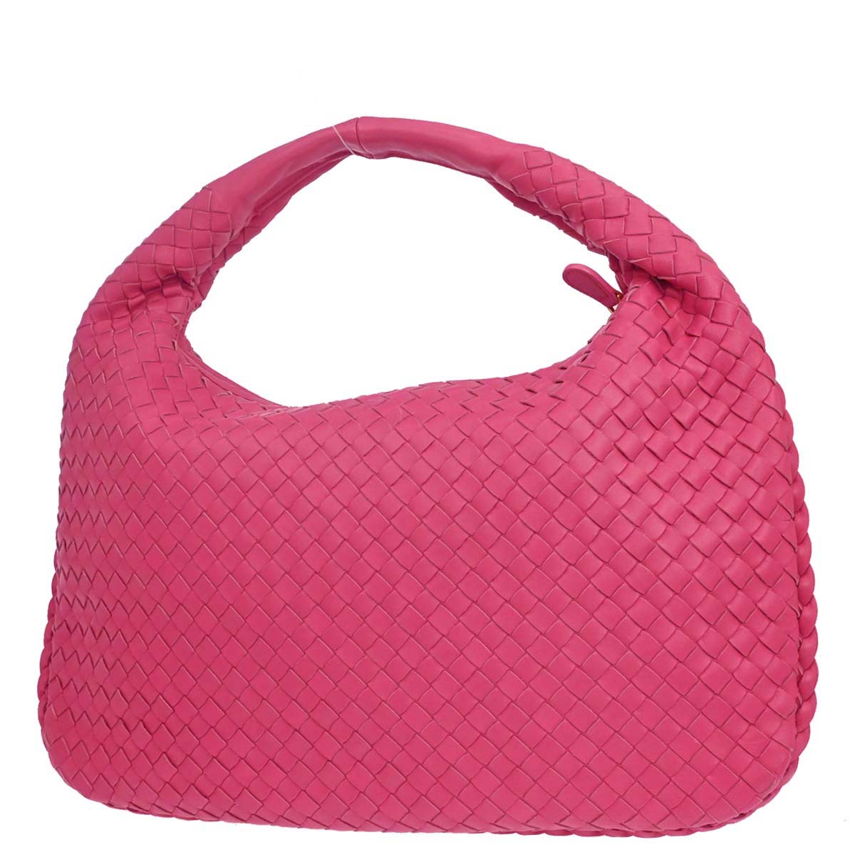 Bottega Veneta Pink Lambskin Intrecciato Hobo Handbag