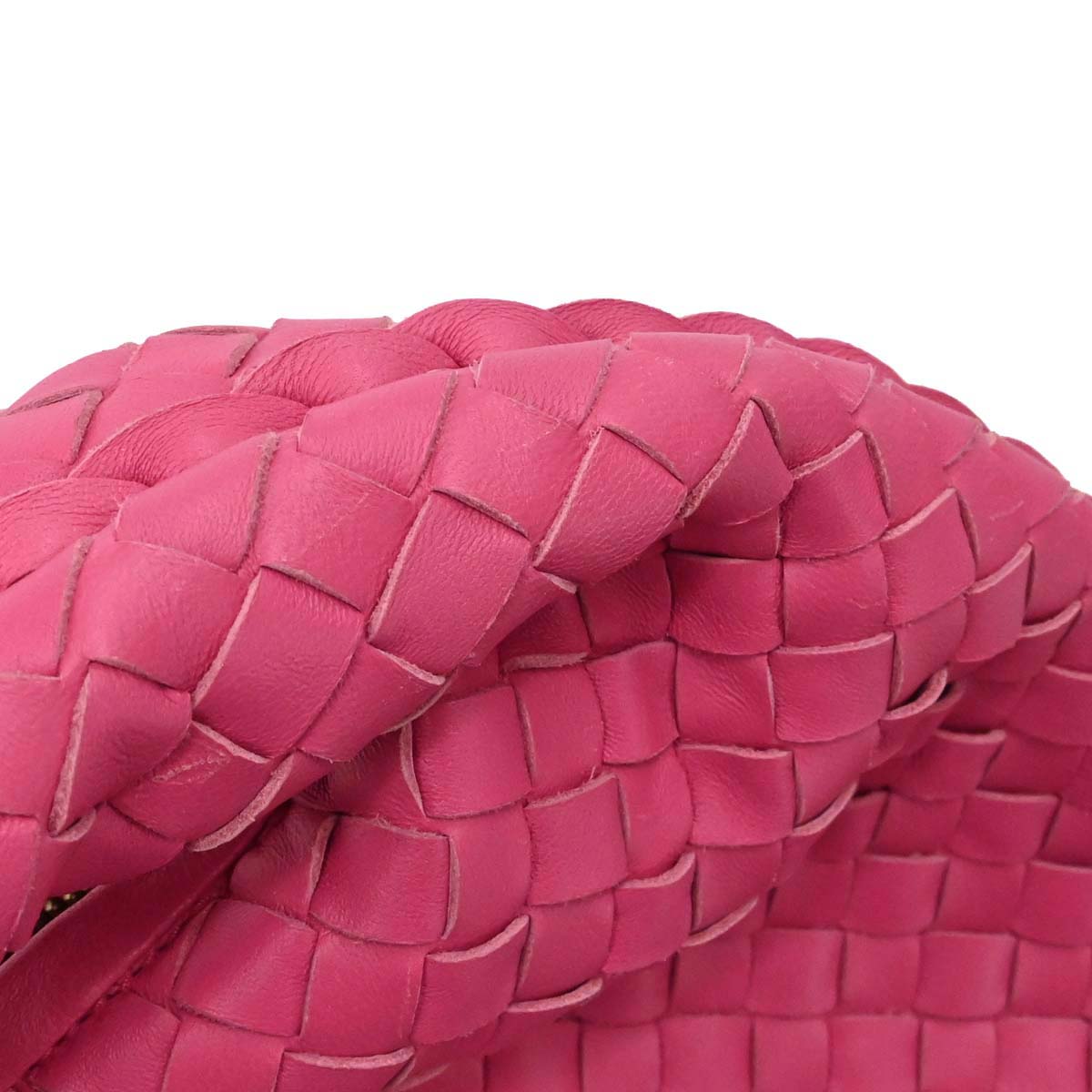 Bottega Veneta Pink Lambskin Intrecciato Hobo Handbag