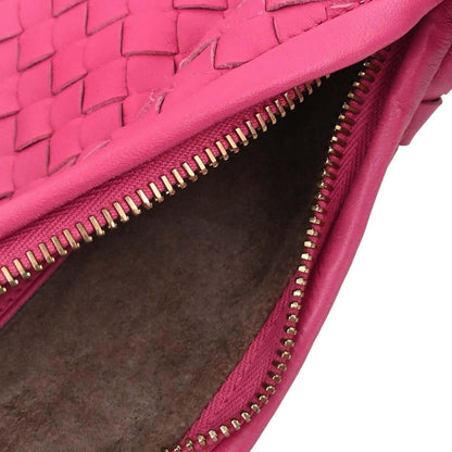 Bottega Veneta Pink Lambskin Intrecciato Hobo Handbag
