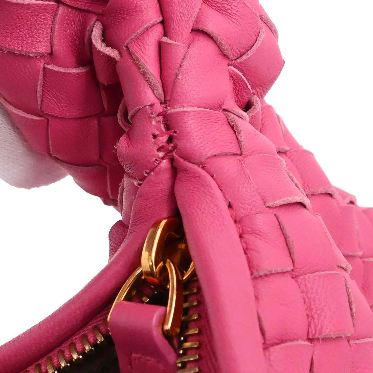 Bottega Veneta Pink Lambskin Intrecciato Hobo Handbag