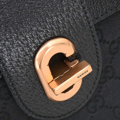 Gucci Black GG Canvas Leather Handbag