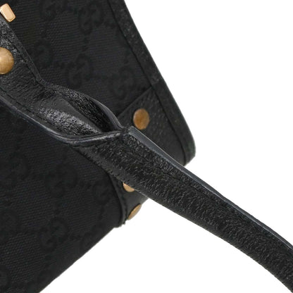 Gucci Black GG Canvas Leather Handbag