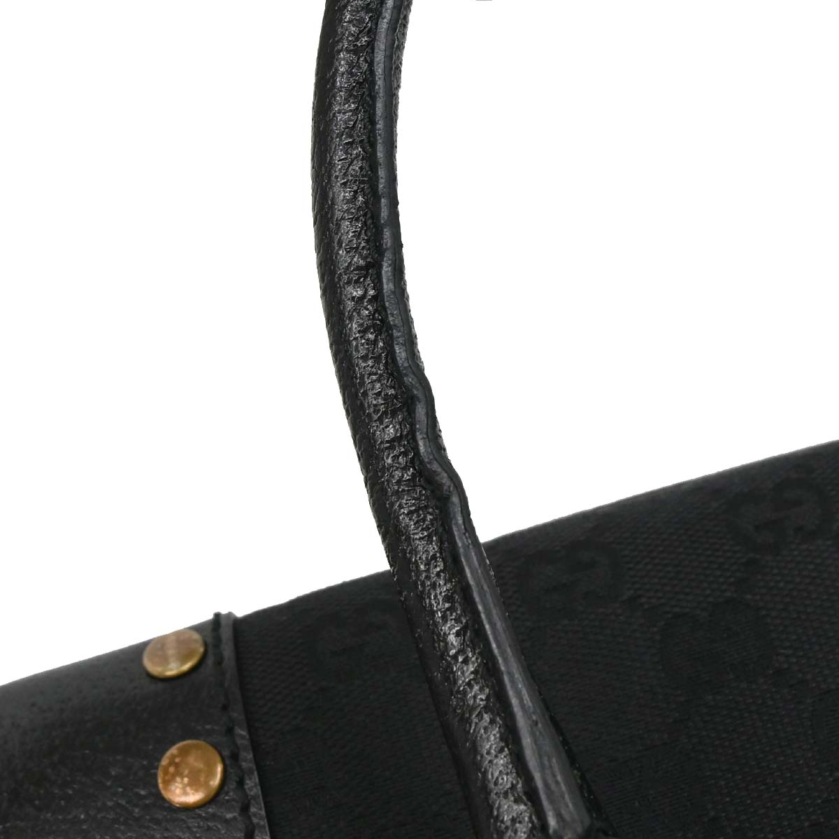 Gucci Black GG Canvas Leather Handbag