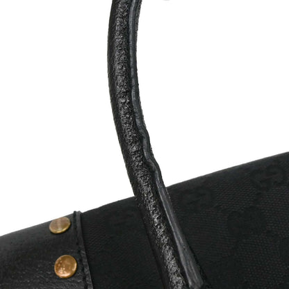 Gucci Black GG Canvas Leather Handbag