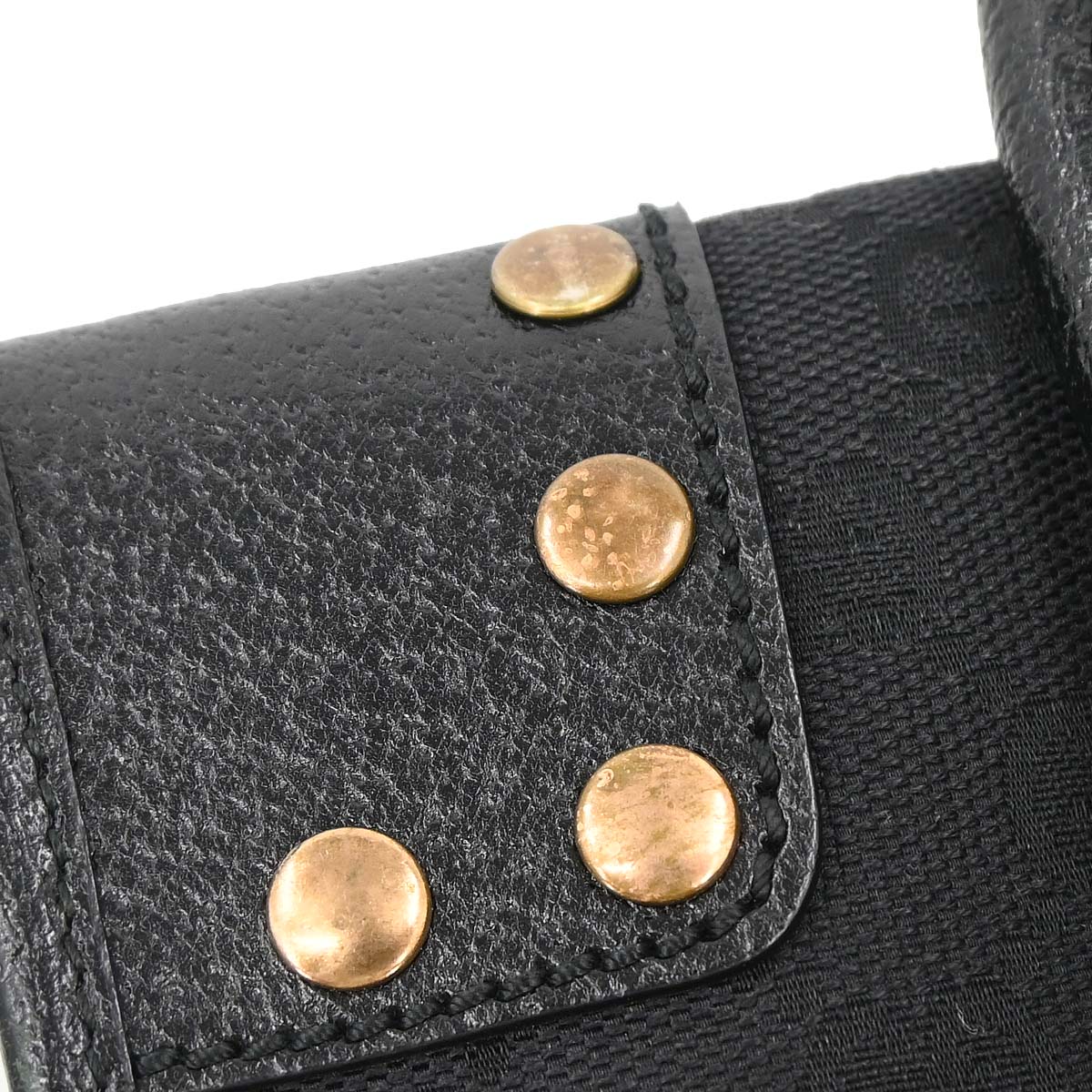 Gucci Black GG Canvas Leather Handbag