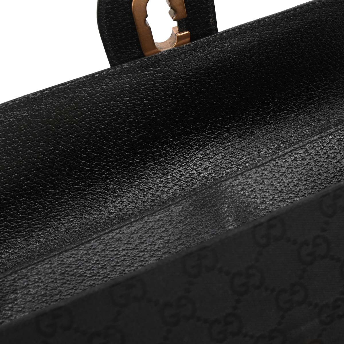 Gucci Black GG Canvas Leather Handbag