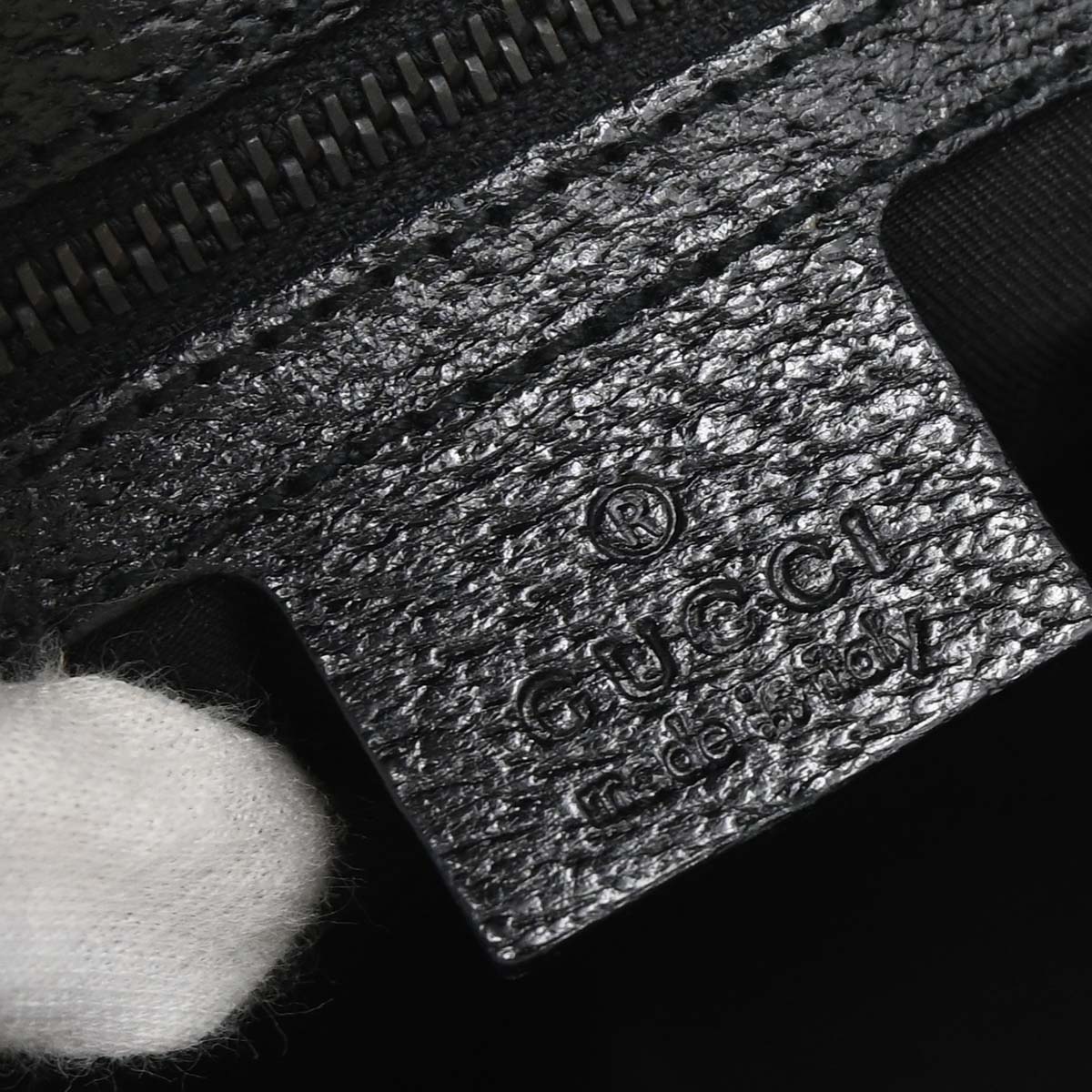 Gucci Black GG Canvas Leather Handbag