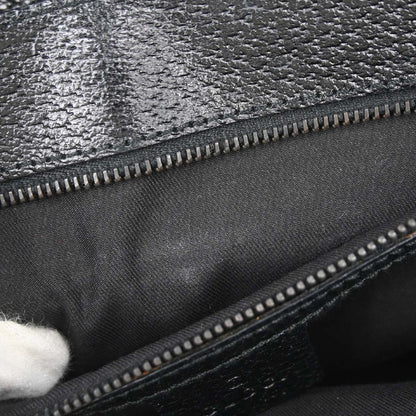 Gucci Black GG Canvas Leather Handbag