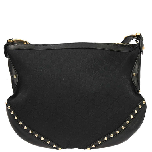Gucci Black Canvas GG Sherry Pelham Shoulder Bag