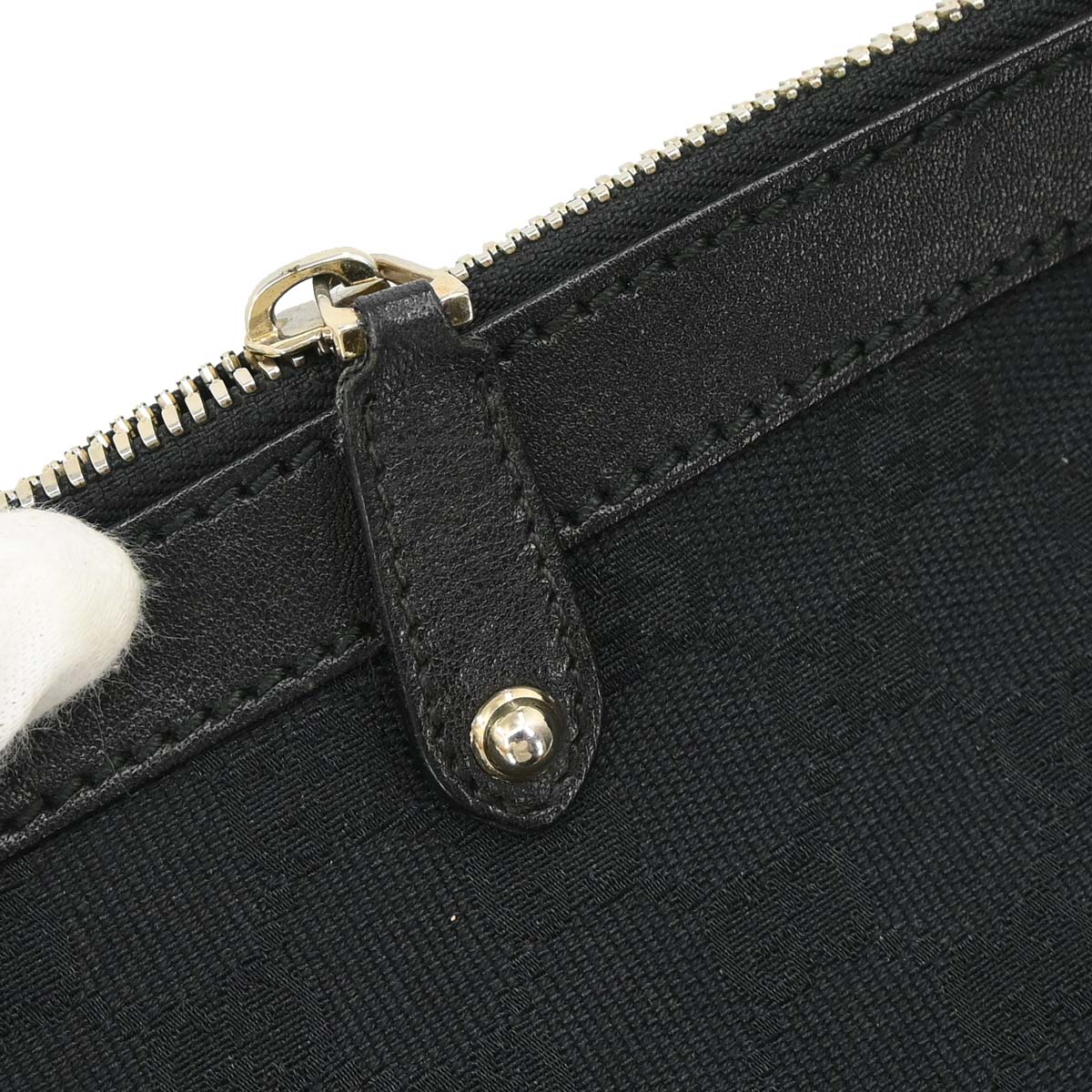Gucci Black Canvas GG Sherry Pelham Shoulder Bag