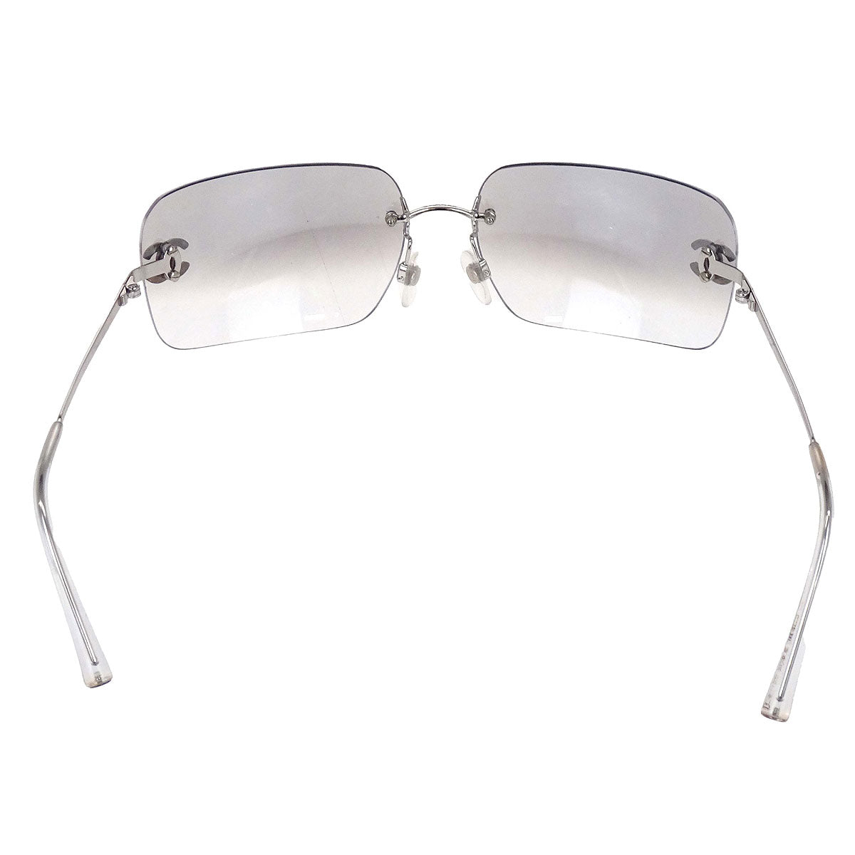 Chanel Sunglasses Eyewear Gray Rhinestone 62□17 120 Small Good