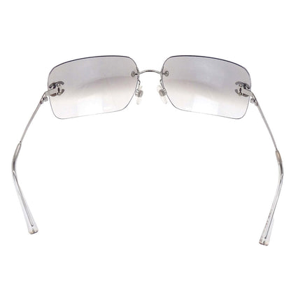 Chanel Sunglasses Eyewear Gray Rhinestone 62□17 120 Small Good