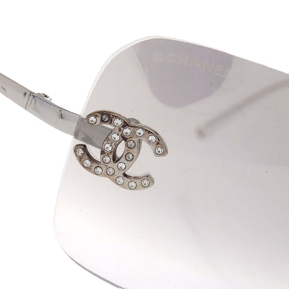 Chanel Sunglasses Eyewear Gray Rhinestone 62□17 120 Small Good