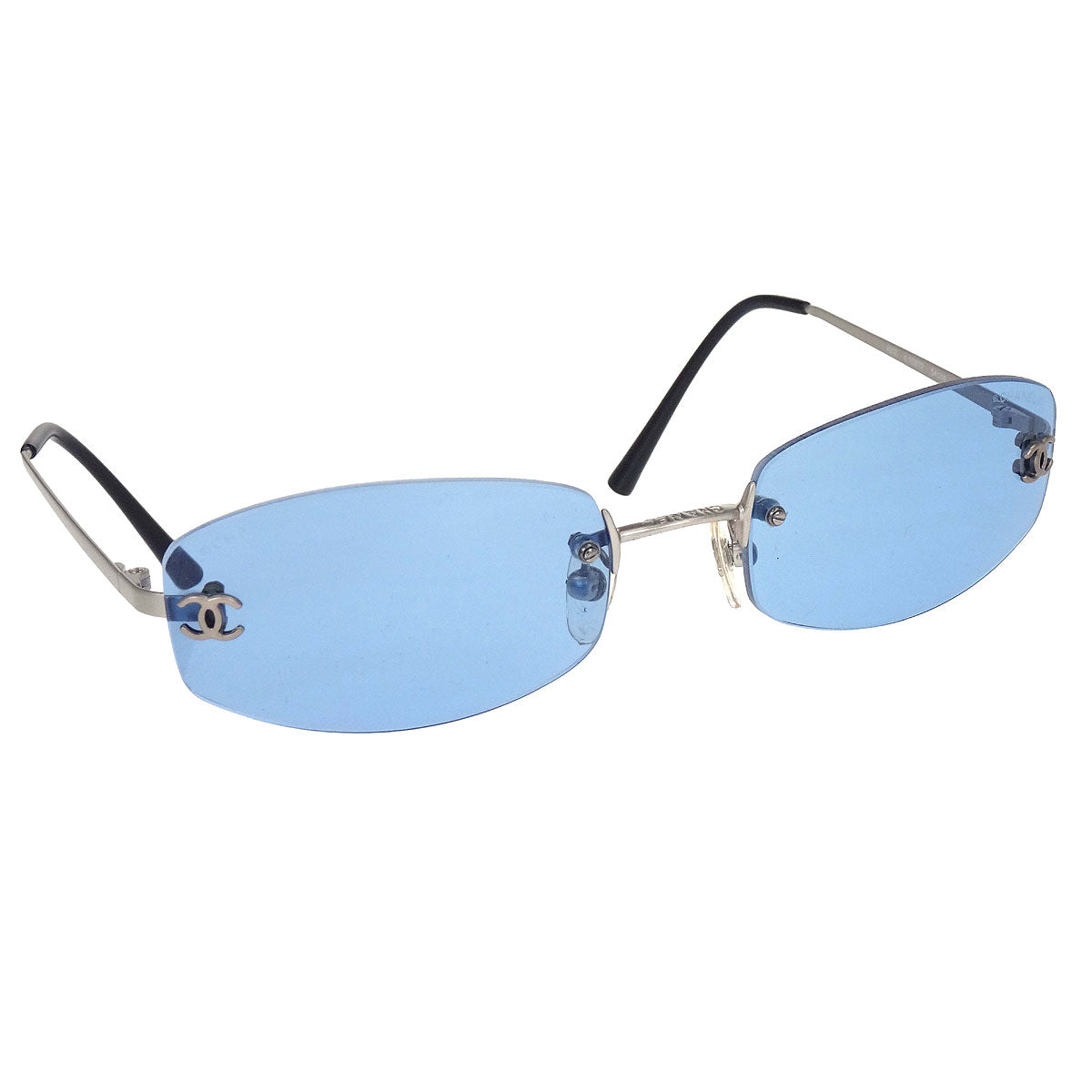 Chanel Sunglasses Eyewear Blue 54□19 130 Small Good