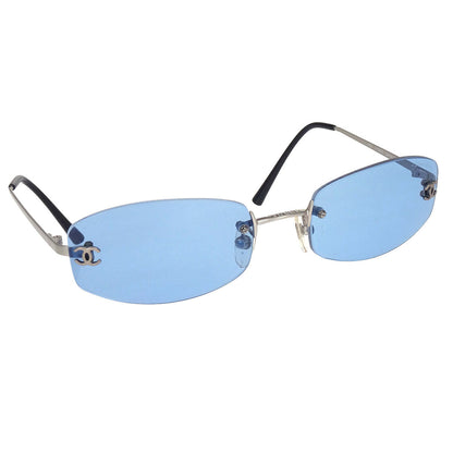 Chanel Sunglasses Eyewear Blue 54□19 130 Small Good
