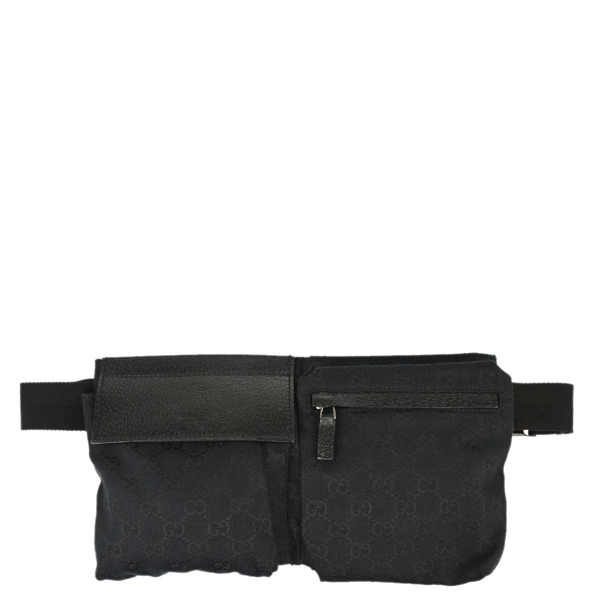 Gucci Black Canvas GG Bum Bag