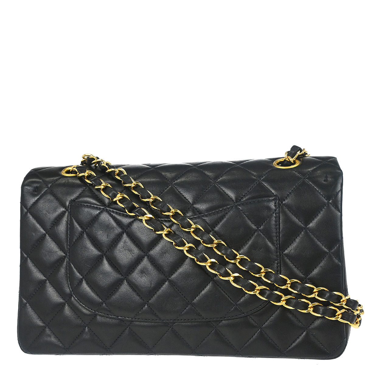 Chanel 1996-1997 Black Lambskin Medium Classic Double Flap Shoulder Bag