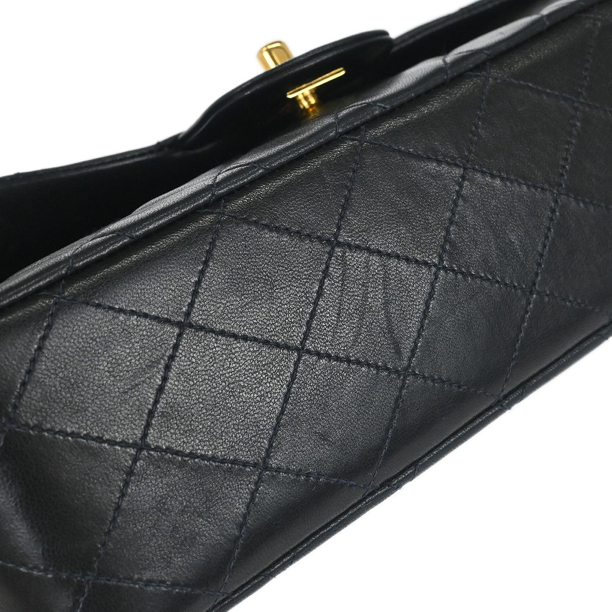 Chanel 1996-1997 Black Lambskin Medium Classic Double Flap Shoulder Bag