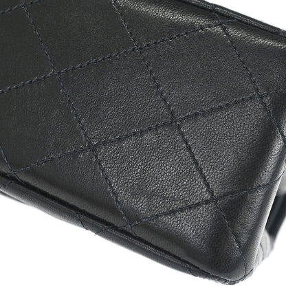 Chanel 1996-1997 Black Lambskin Medium Classic Double Flap Shoulder Bag