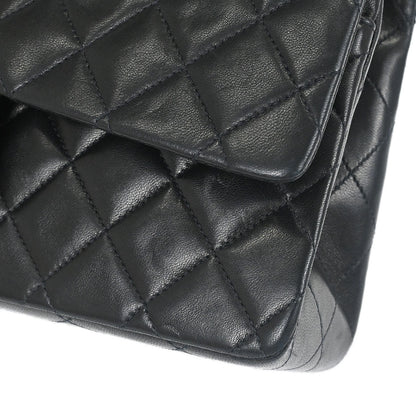 Chanel 1996-1997 Black Lambskin Medium Classic Double Flap Shoulder Bag