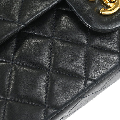 Chanel 1996-1997 Black Lambskin Medium Classic Double Flap Shoulder Bag