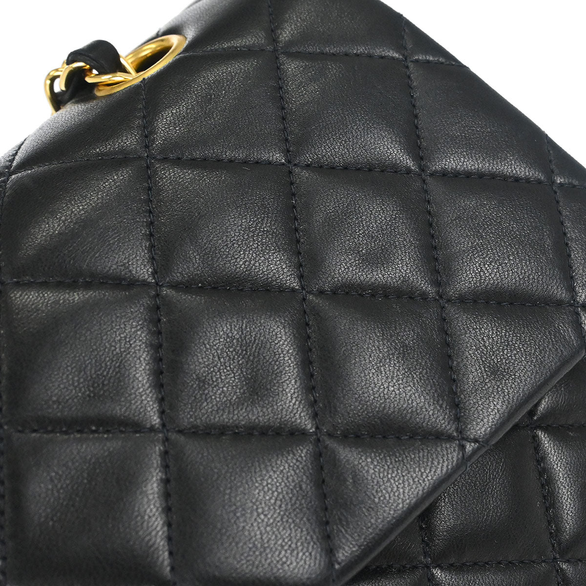 Chanel 1996-1997 Black Lambskin Medium Classic Double Flap Shoulder Bag