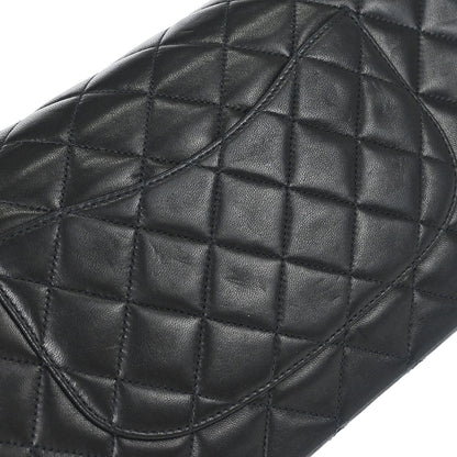 Chanel 1996-1997 Black Lambskin Medium Classic Double Flap Shoulder Bag