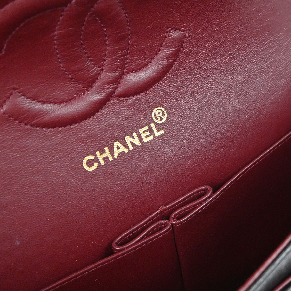 Chanel 1996-1997 Black Lambskin Medium Classic Double Flap Shoulder Bag